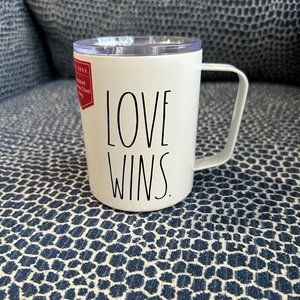 Rae Dunn LOVE WINS Insulated Stainless Steel Travel Mug with Lid